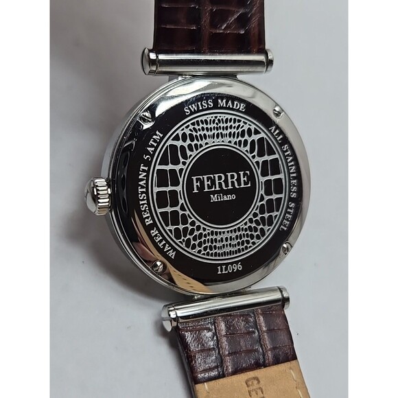 Ferre Milano 1L096 Swiss Made Womens Quartz Crystal Bezel Watch New Battery - Picture 14 of 14